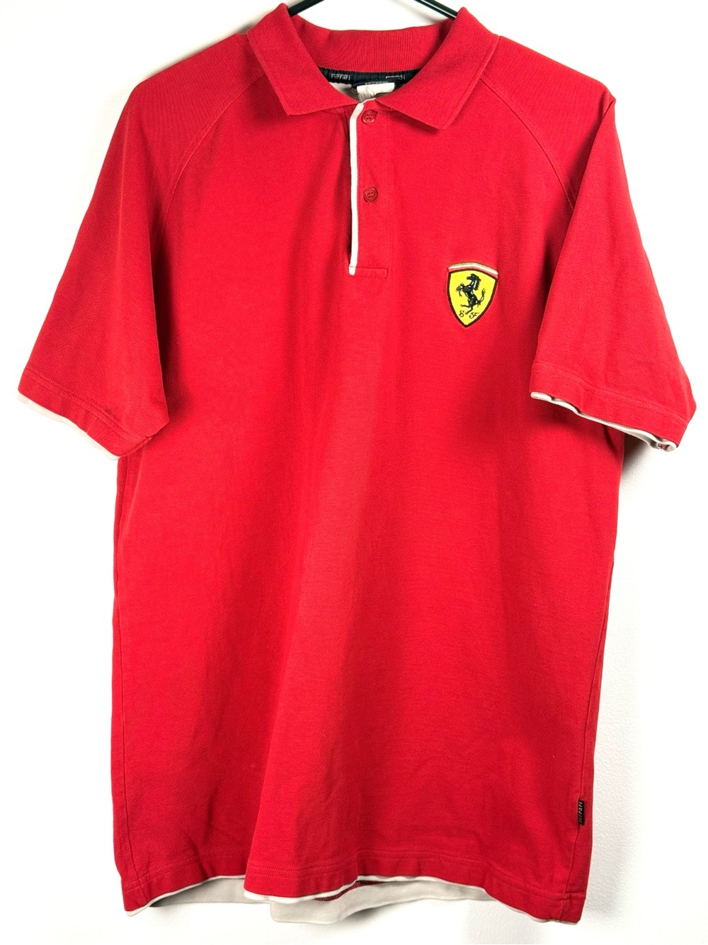 Vintage official Ferrari polo shirt size Large 100% cotton.